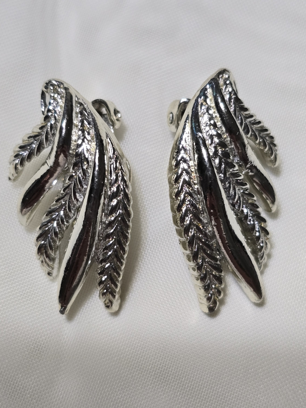 Lisner Silver Leaf Clip-On Earrings - Women Jewelry